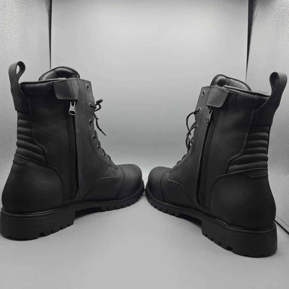 Forma Legacy Dry Motorcycle Boots Mens 47 Black Leather Waterproof Combat Zipper